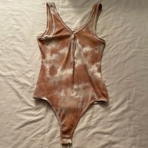 Brown tie dye button up